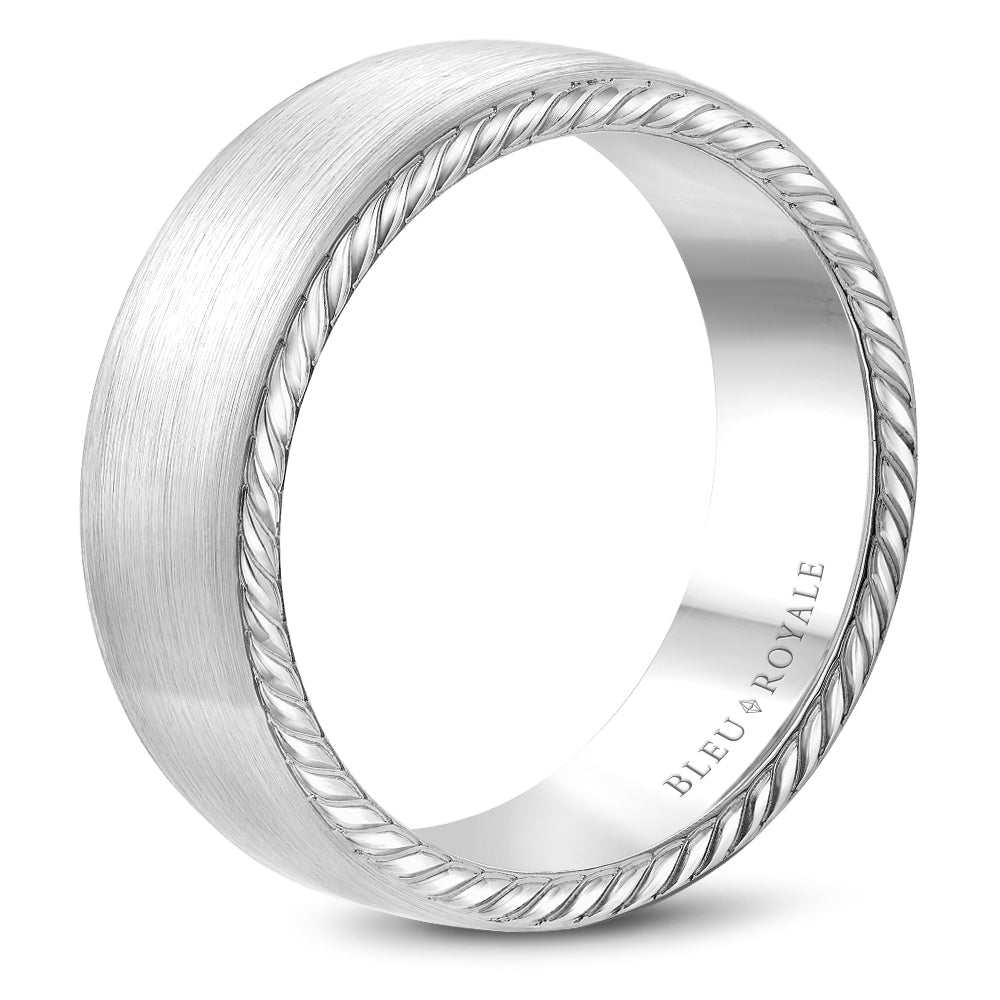 Bleu Royale Legacy Wedding Band 6.50mm White 18k Gold