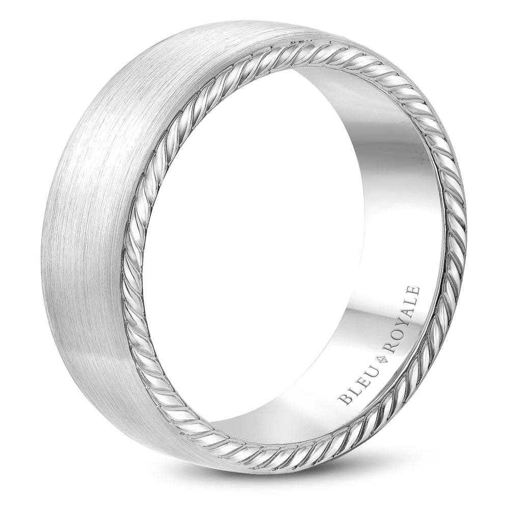 Bleu Royale Legacy Wedding Band 8.00mm White 14k Gold