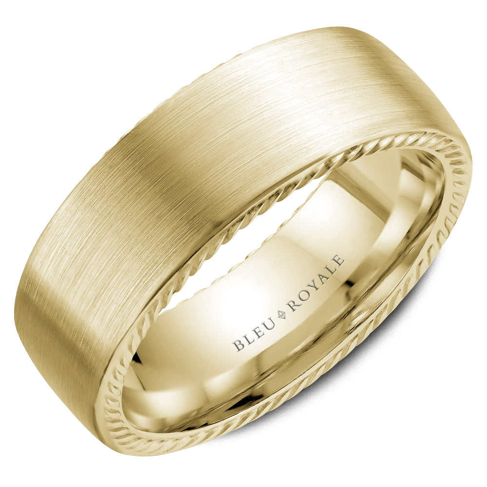 Bleu Royale Legacy Wedding Band 8.00mm Yellow 14k Gold