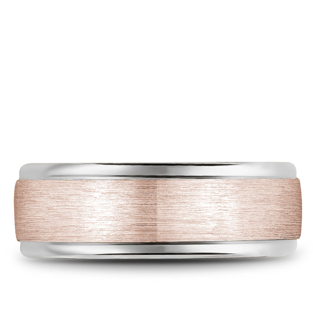 Bleu Royale Legacy Wedding Band 7.50mm Rose and White 14k Gold