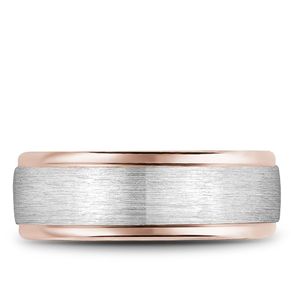 Bleu Royale Legacy Wedding Band 7.50mm White and Rose 18k Gold