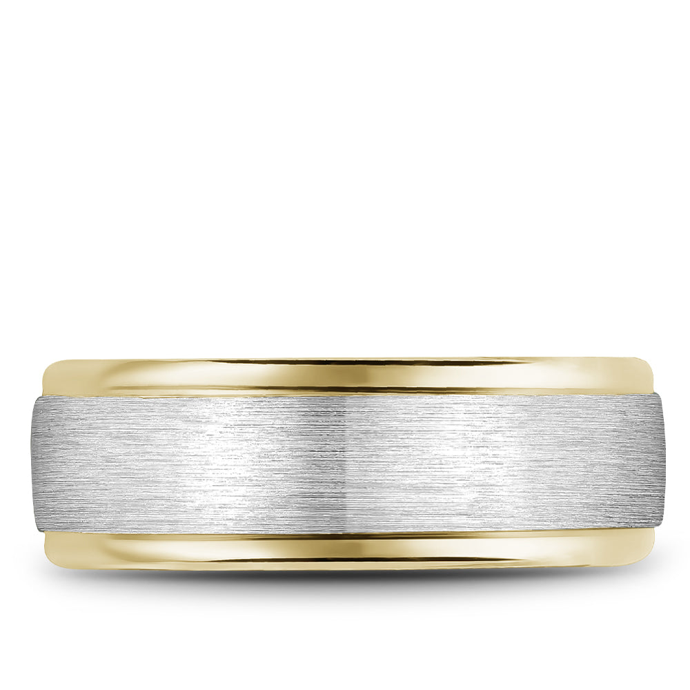 Bleu Royale Legacy Wedding Band 7.50mm White and Yellow 14k Gold