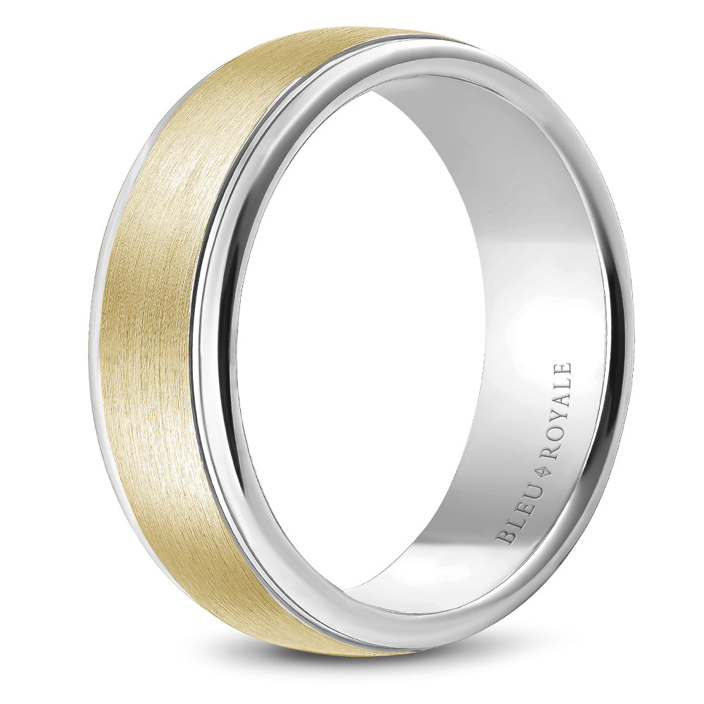 Bleu Royale Legacy Wedding Band 7.50mm Y&W 18k Gold