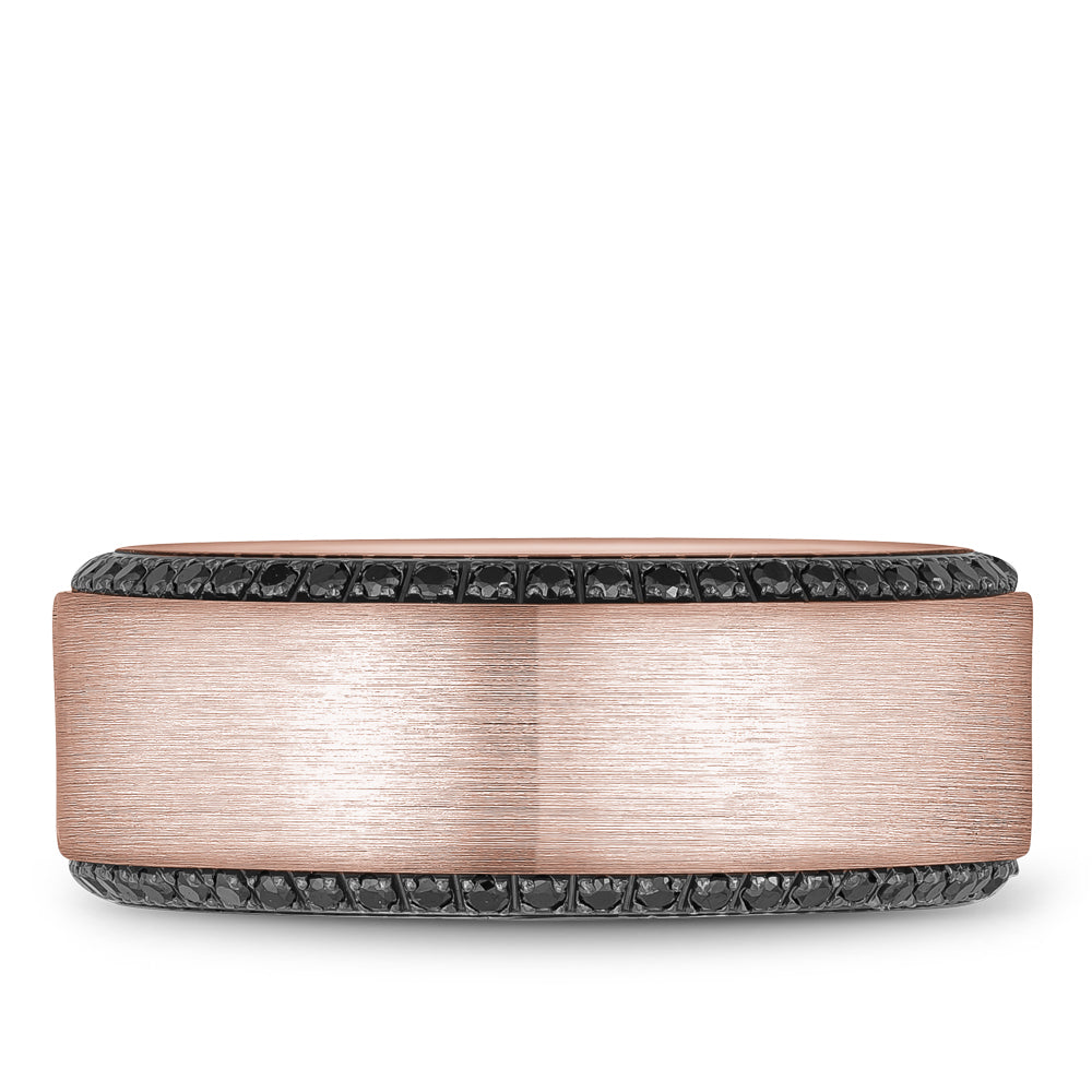Bleu Royale Wedding Band 9.00mm Rose 14k Gold With 110 RD TCW 0.77ct