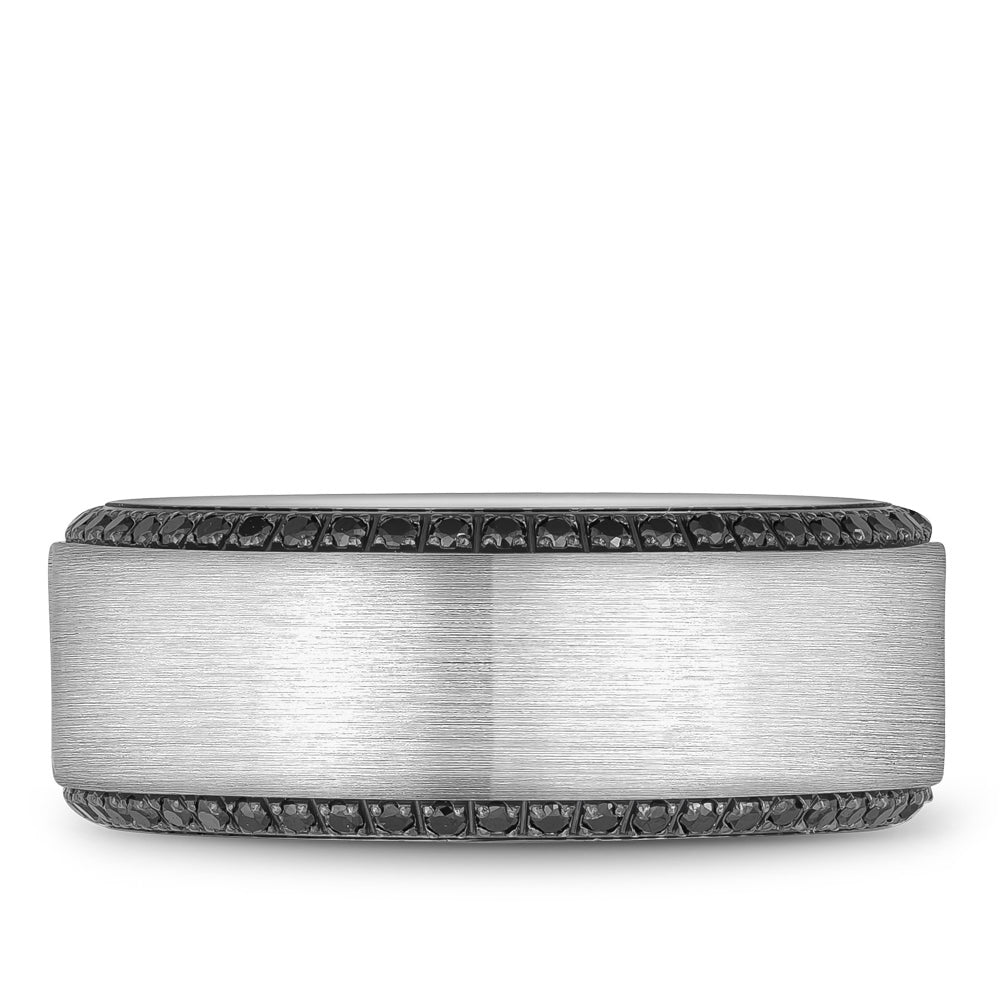 Bleu Royale Wedding Band 9.00mm White 18k Gold With 110 RD TCW 0.77ct