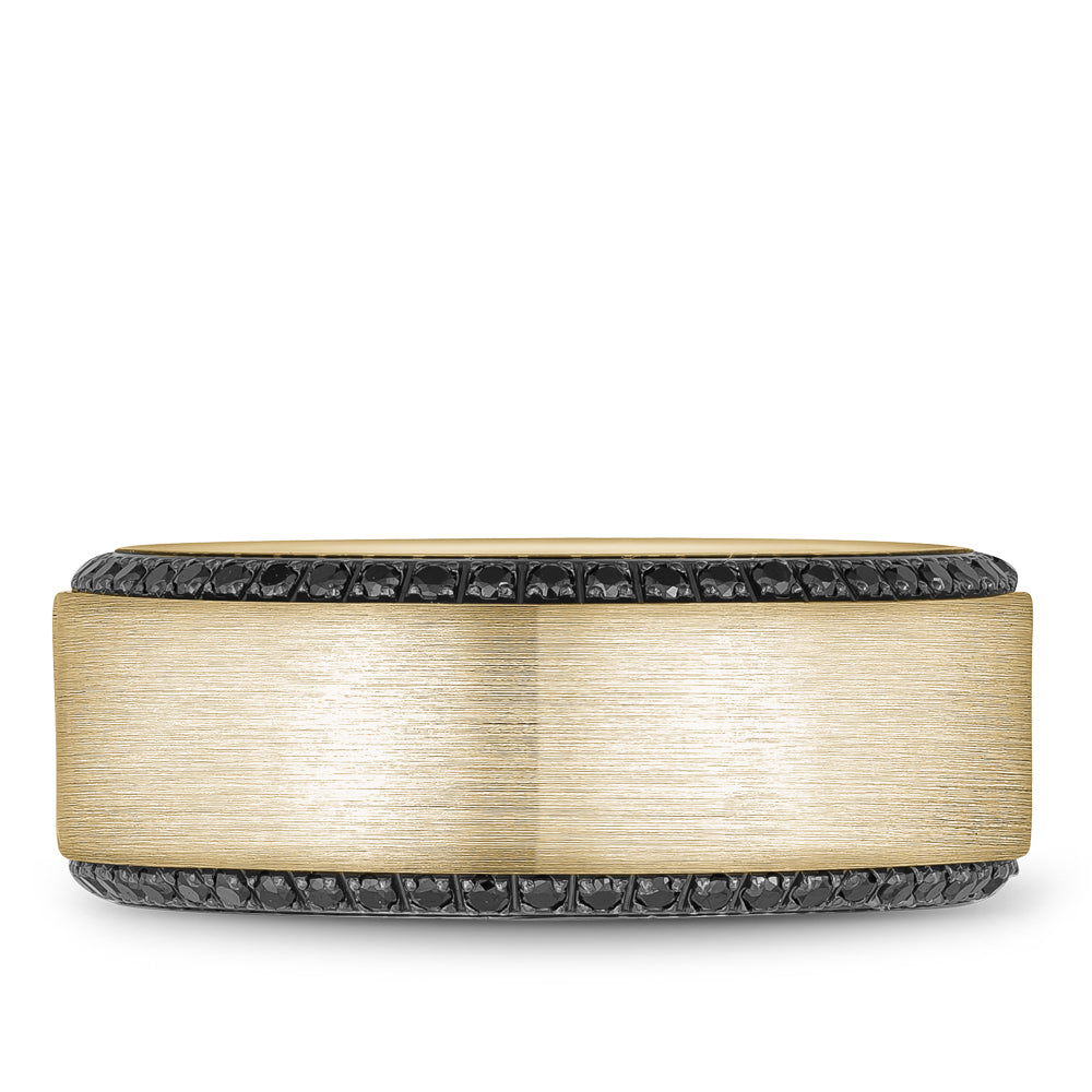 Bleu Royale Wedding Band 9.00mm Yellow 18k Gold With 110 RD TCW 0.77ct