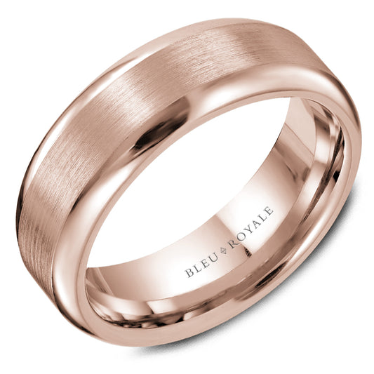 Bleu Royale Legacy Wedding Band 7.00mm Rose 14k Gold