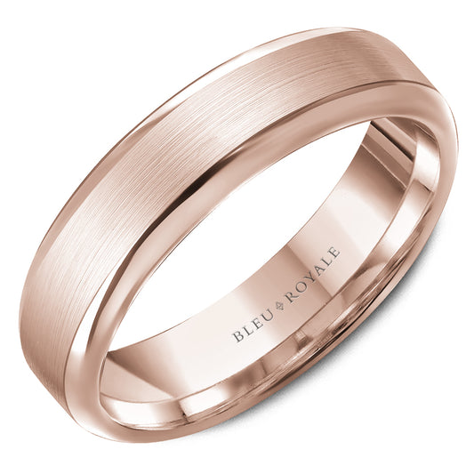 Bleu Royale Legacy Wedding Band 6.00mm Rose 18k Gold