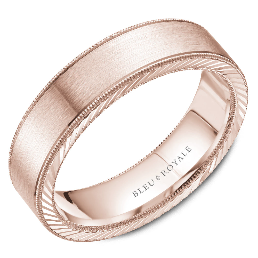 Bleu Royale Legacy Wedding Band 6.00mm Rose 14k Gold