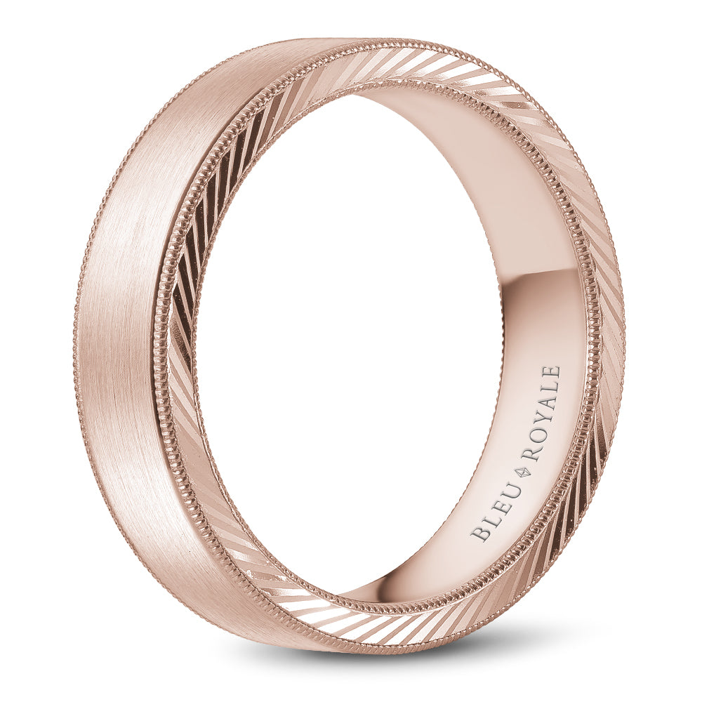 Bleu Royale Legacy Wedding Band 6.00mm Rose 18k Gold