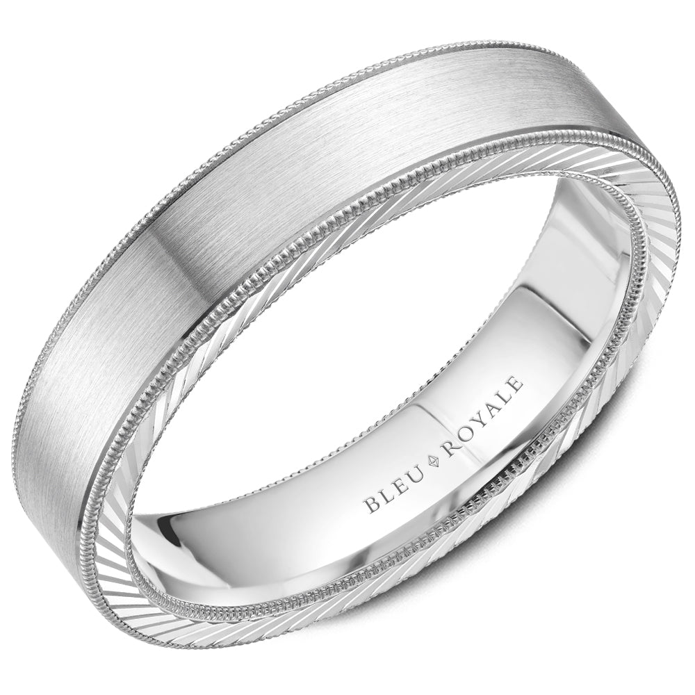 Bleu Royale Legacy Wedding Band 5.00mm White 14k Gold