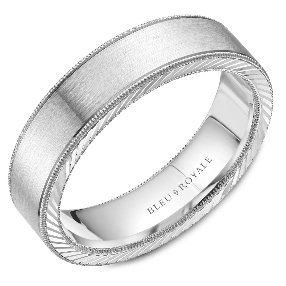Bleu Royale Legacy Wedding Band 6.00mm White 14k Gold