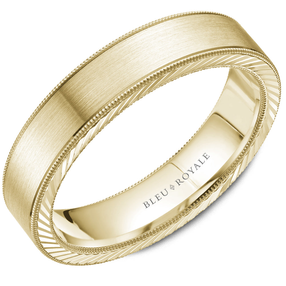 Bleu Royale Legacy Wedding Band 5.00mm Yellow 18k Gold