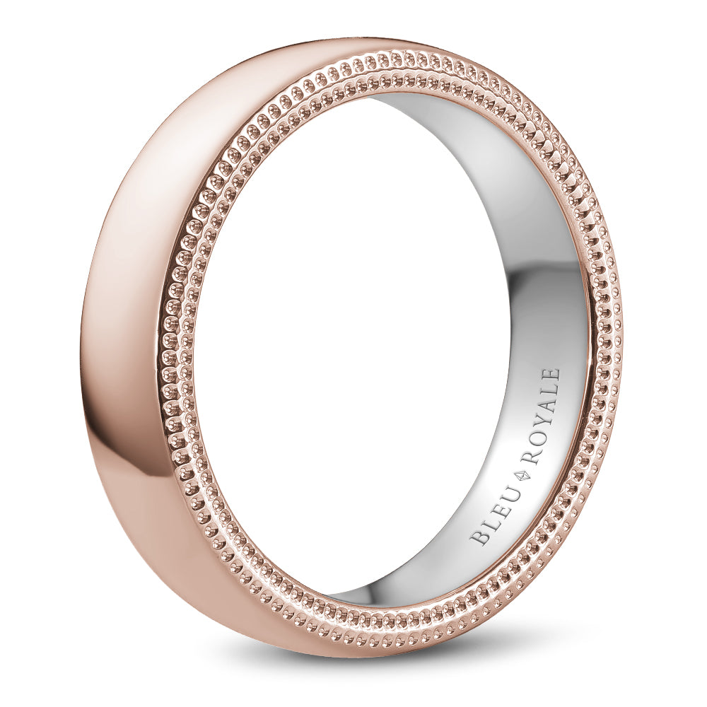 Bleu Royale Legacy Wedding Band 5.50mm Rose and White 18k Gold