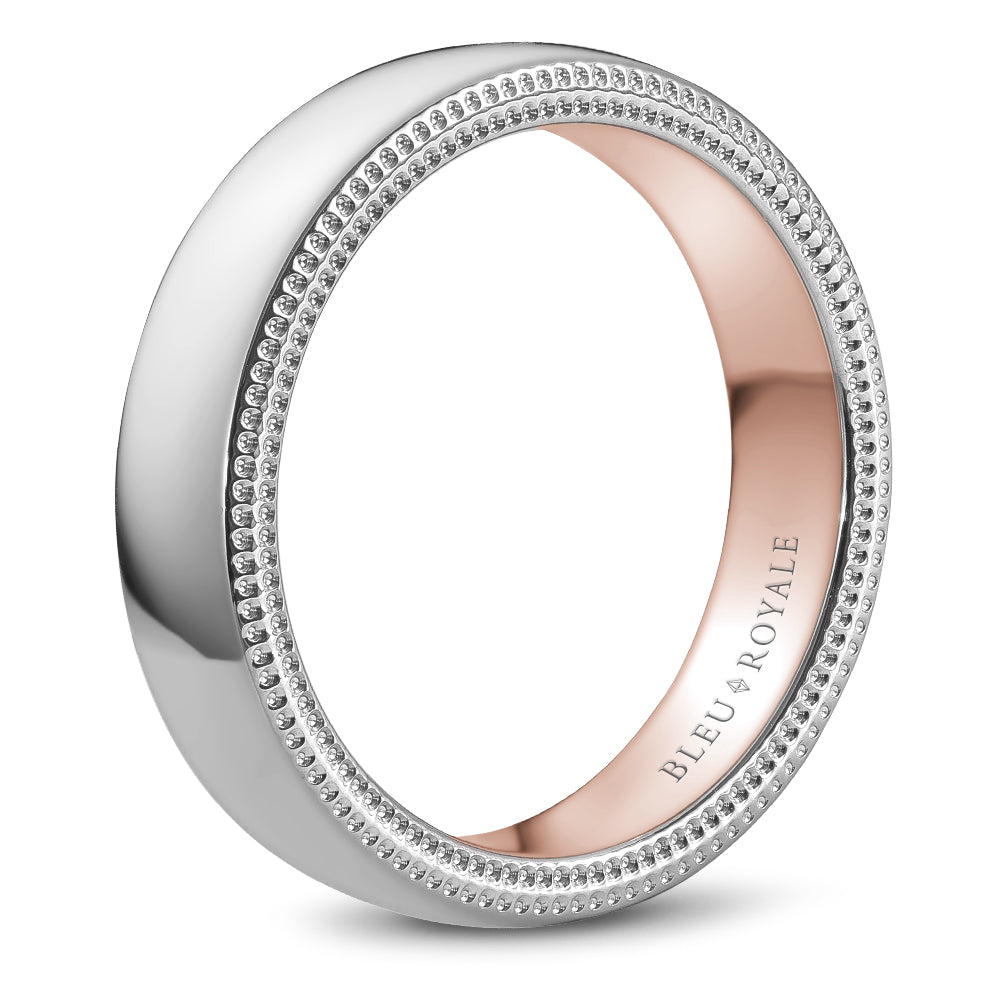 Bleu Royale Legacy Wedding Band 5.50mm White and Rose 18k Gold