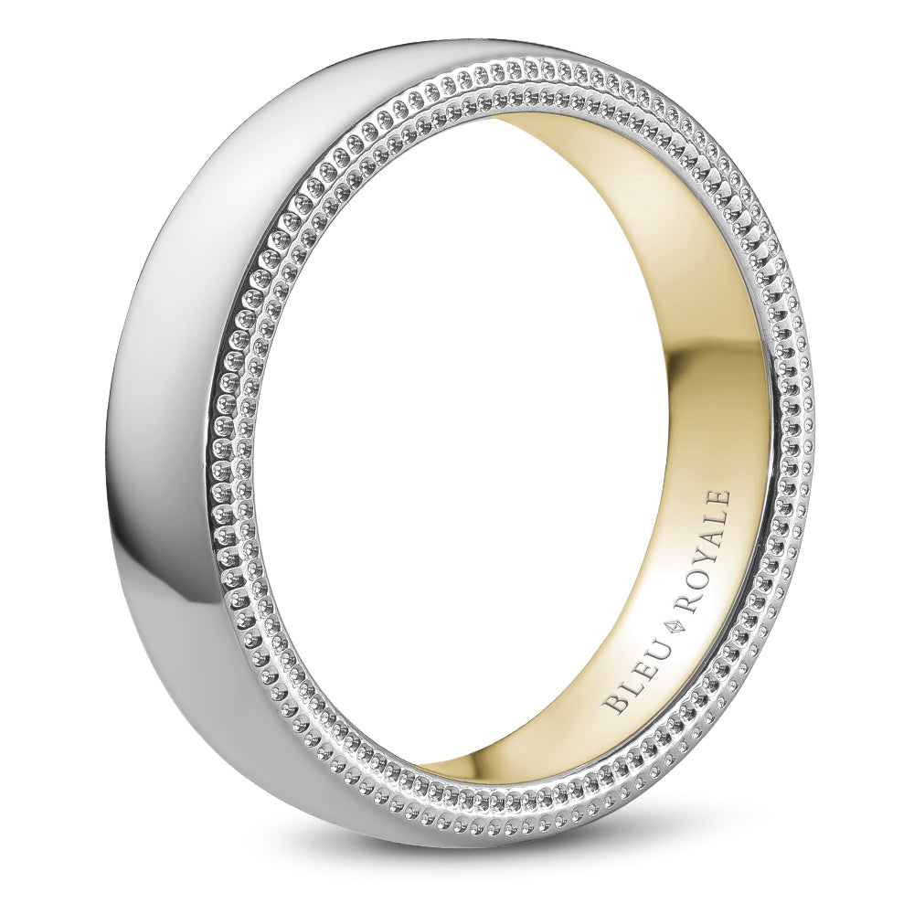 Bleu Royale Legacy Wedding Band 5.50mm White and Yellow 18k Gold