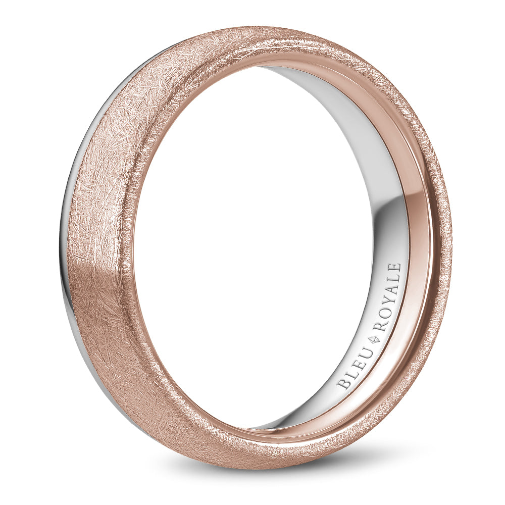 Bleu Royale Legacy Wedding Band 6.00mm Rose and White 18k Gold
