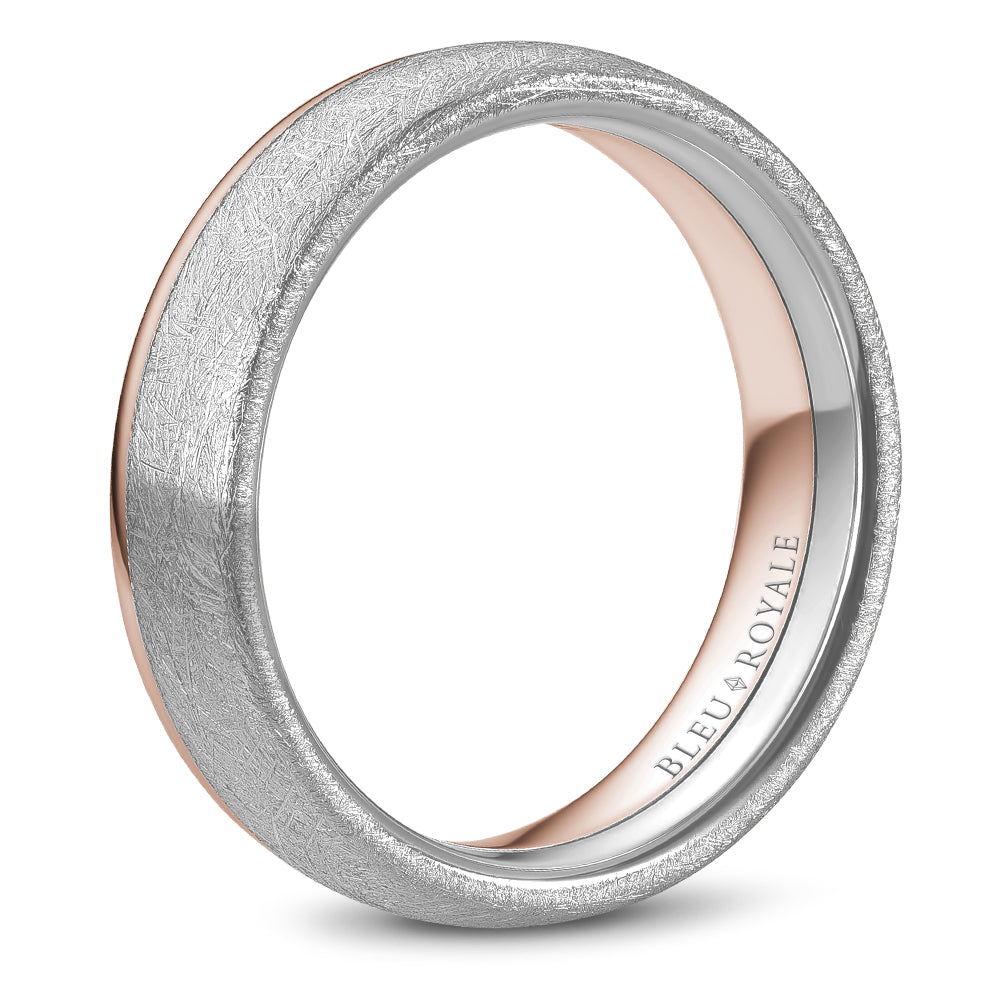 Bleu Royale Legacy Wedding Band 6.00mm White and Rose 18k Gold