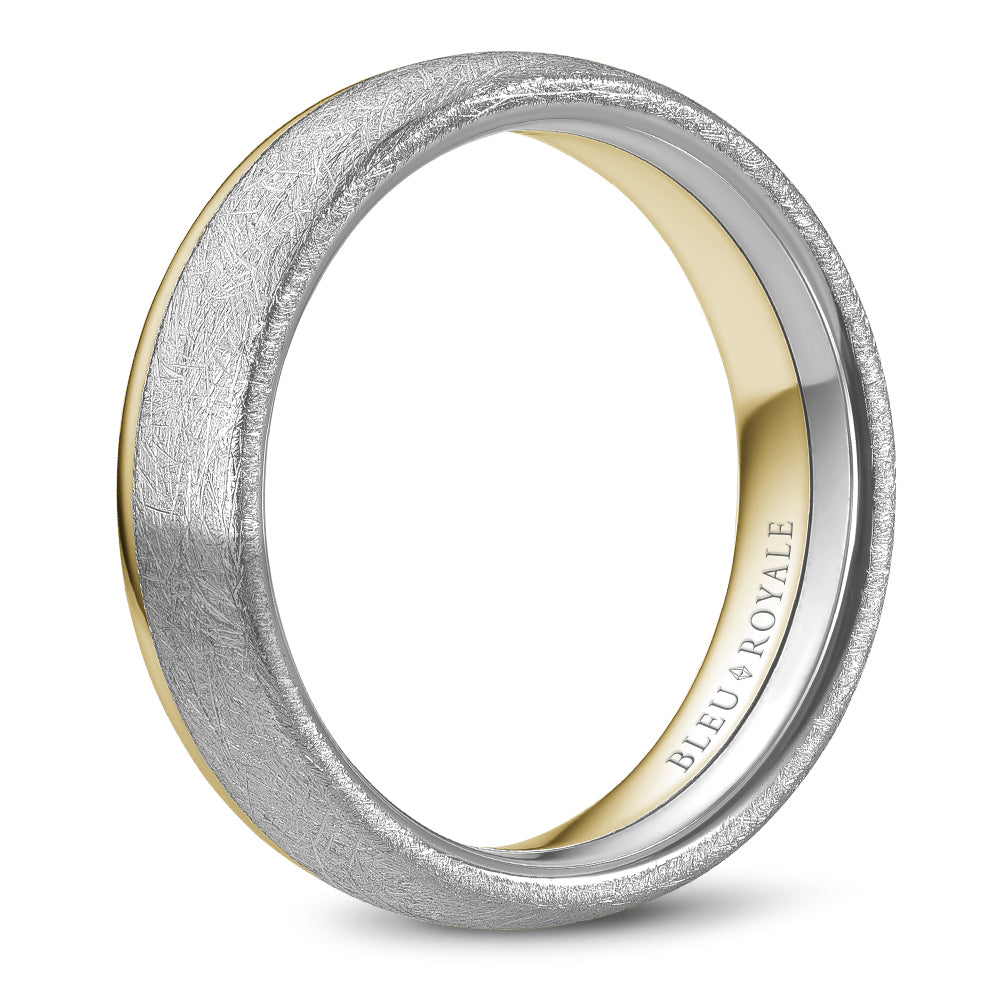 Bleu Royale Legacy Wedding Band 6.00mm White and Yellow 18k Gold