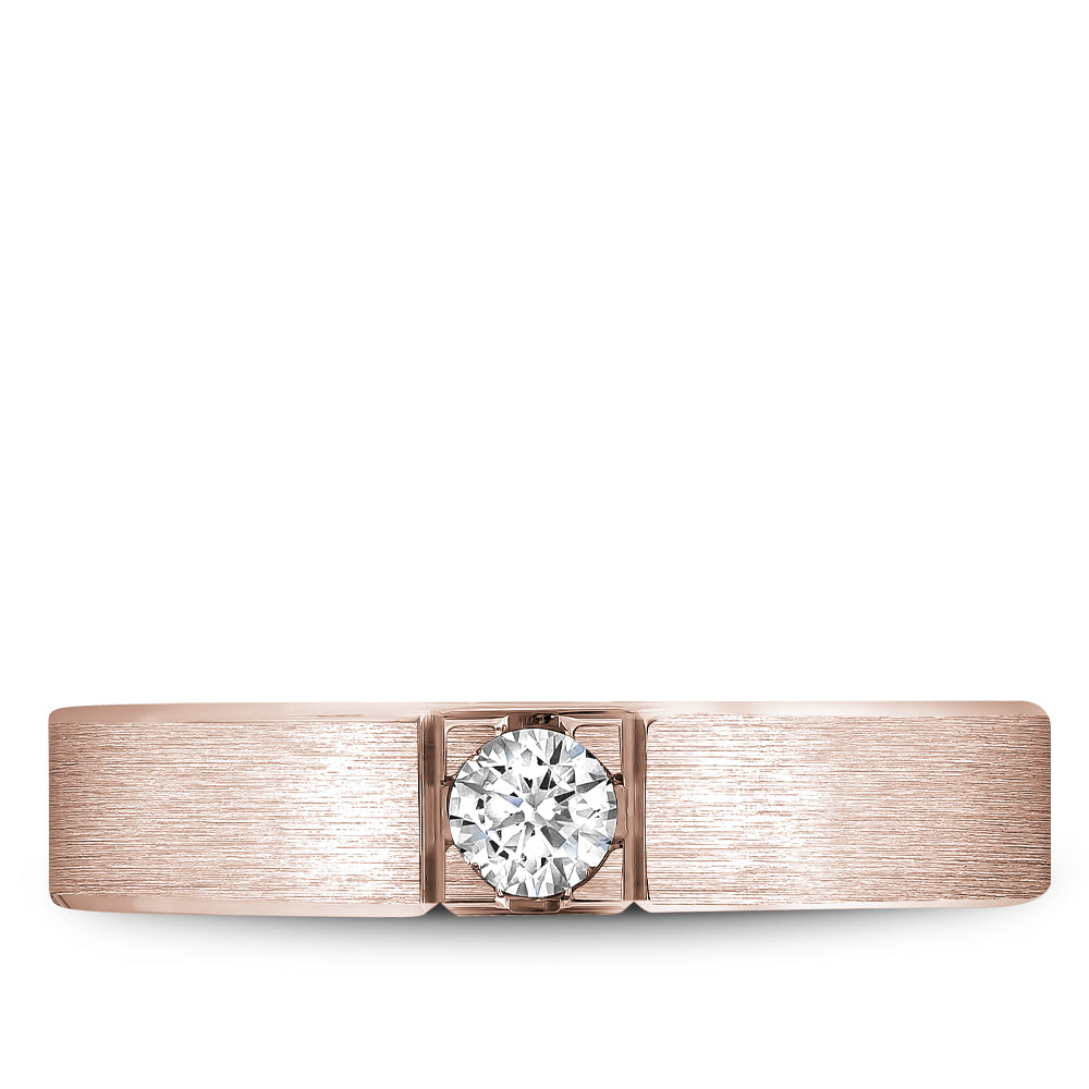 Bleu Royale Wedding Band 5.00mm Rose 14k Gold With 1 RD TCW 0.25ct