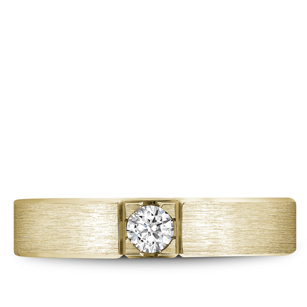 Bleu Royale Wedding Band 5.00mm Yellow 14k Gold With 1 RD TCW 0.25ct