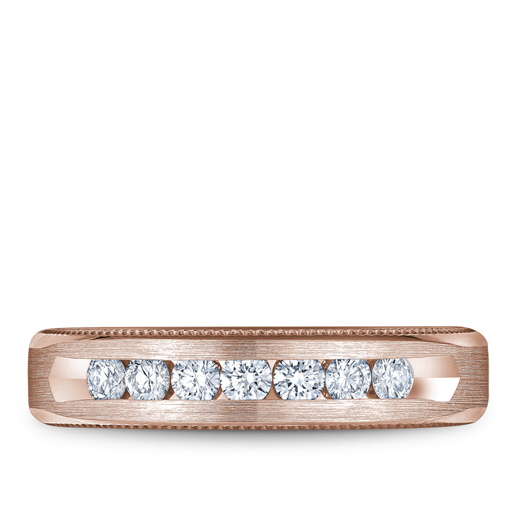 Bleu Royale Wedding Band 5.50mm Rose 18k Gold With 7 RD TCW 0.49ct