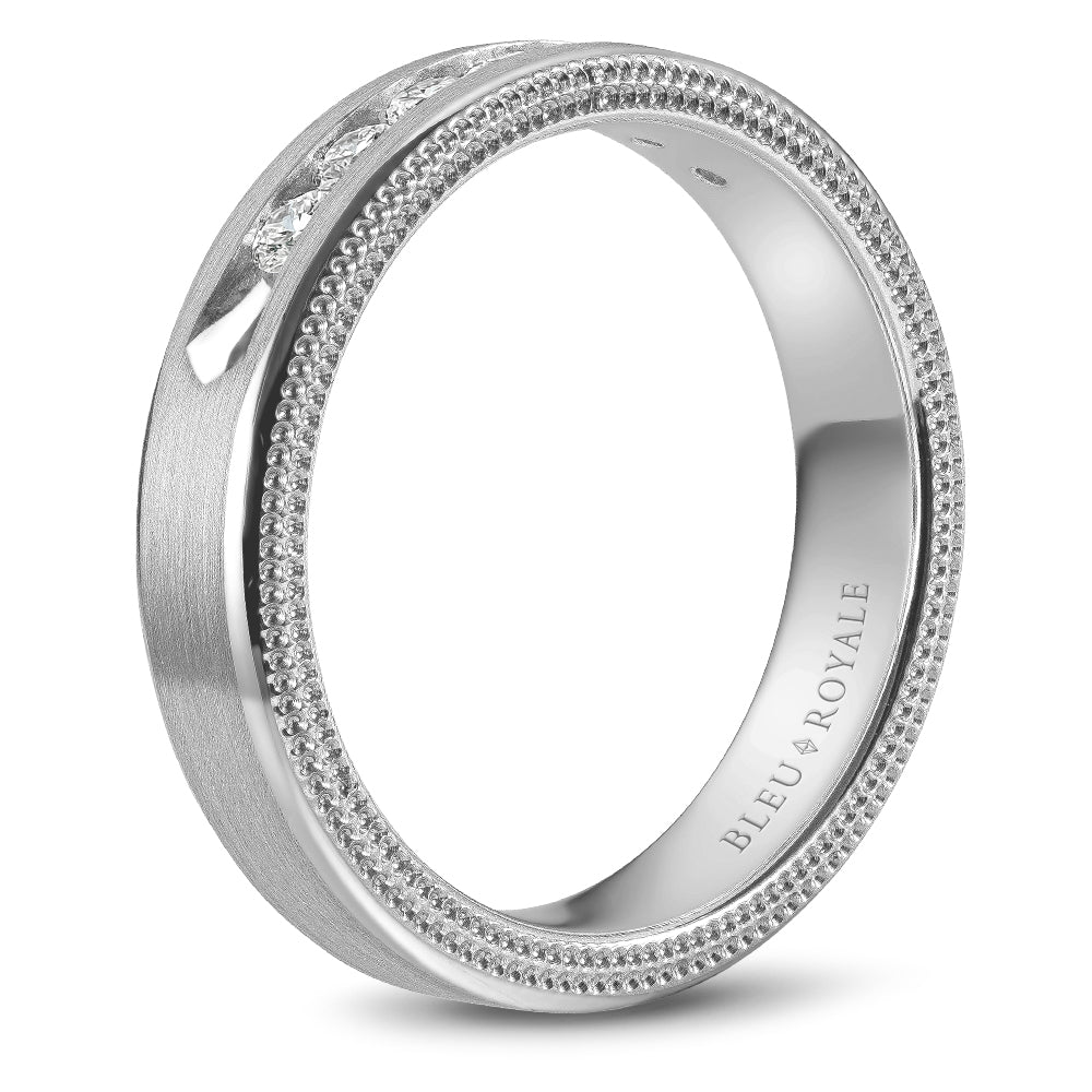 Bleu Royale Wedding Band 5.50mm Platinum With 7 RD TCW 0.49ct