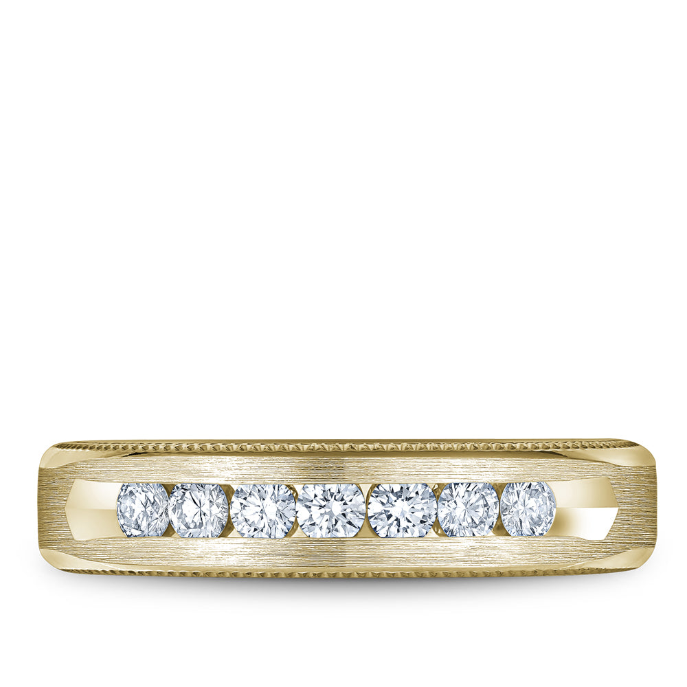 Bleu Royale Wedding Band 5.50mm Yellow 18k Gold With 7 RD TCW 0.49ct