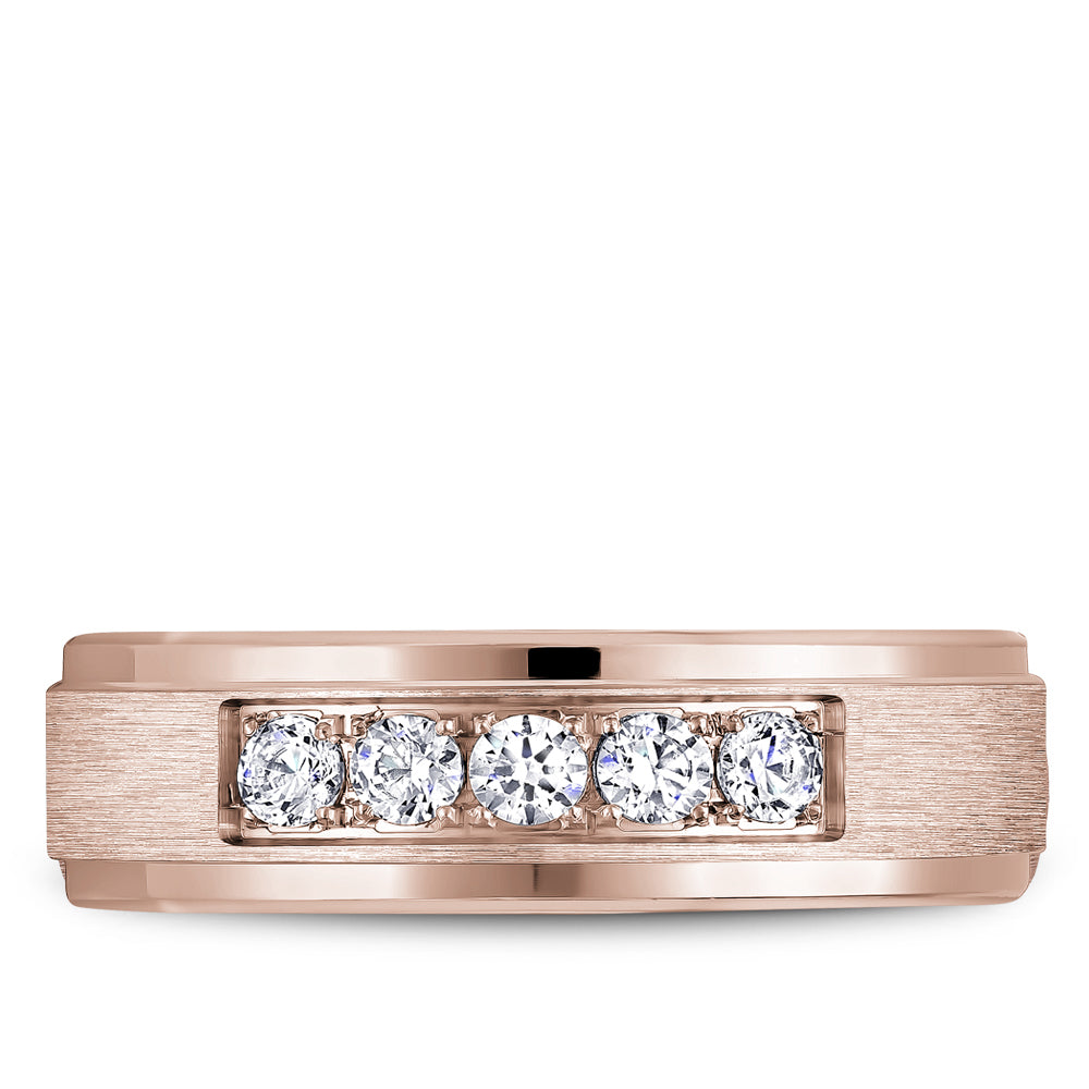 Bleu Royale Wedding Band 5.50mm Rose 18k Gold With 5 RD TCW 0.25ct