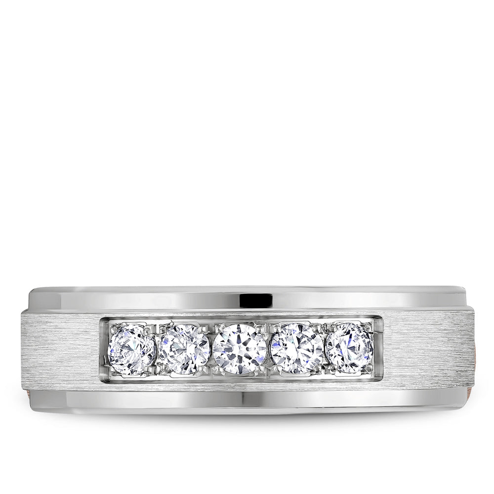 Bleu Royale Wedding Band 5.50mm Platinum With 5 RD TCW 0.25ct