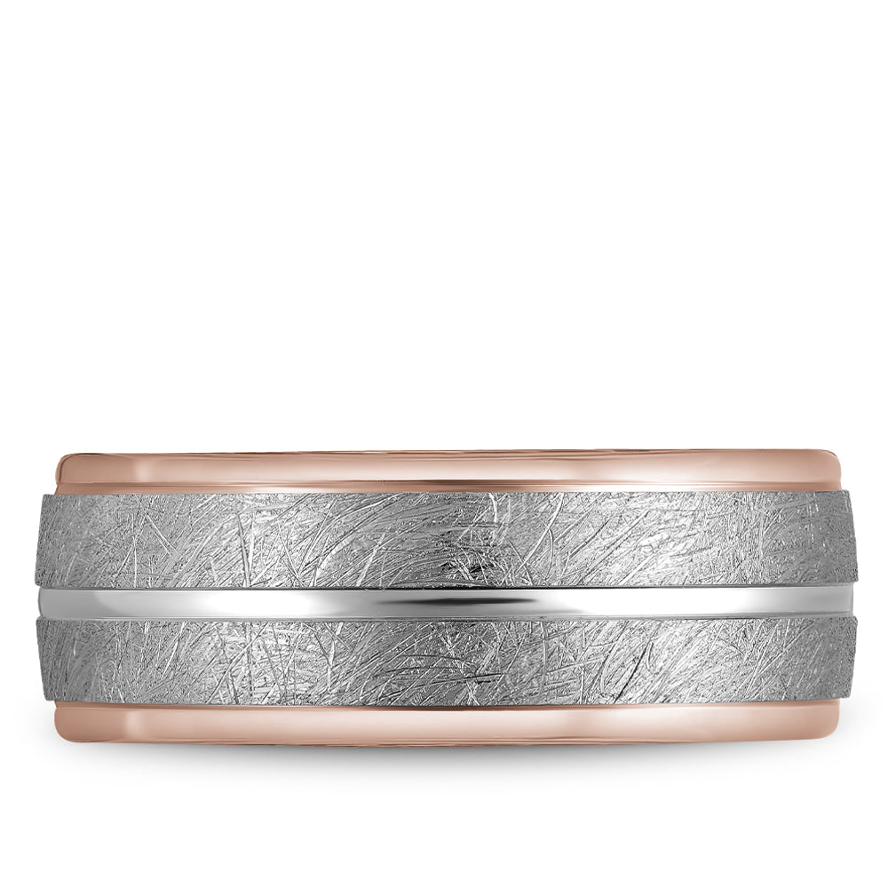 Bleu Royale Legacy Wedding Band 8.50mm White and Rose 14k Gold