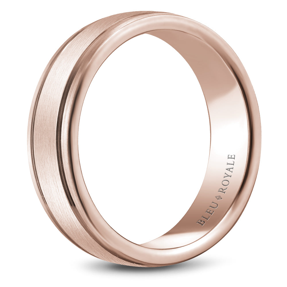 Bleu Royale Legacy Wedding Band 6.50mm Rose 14k Gold