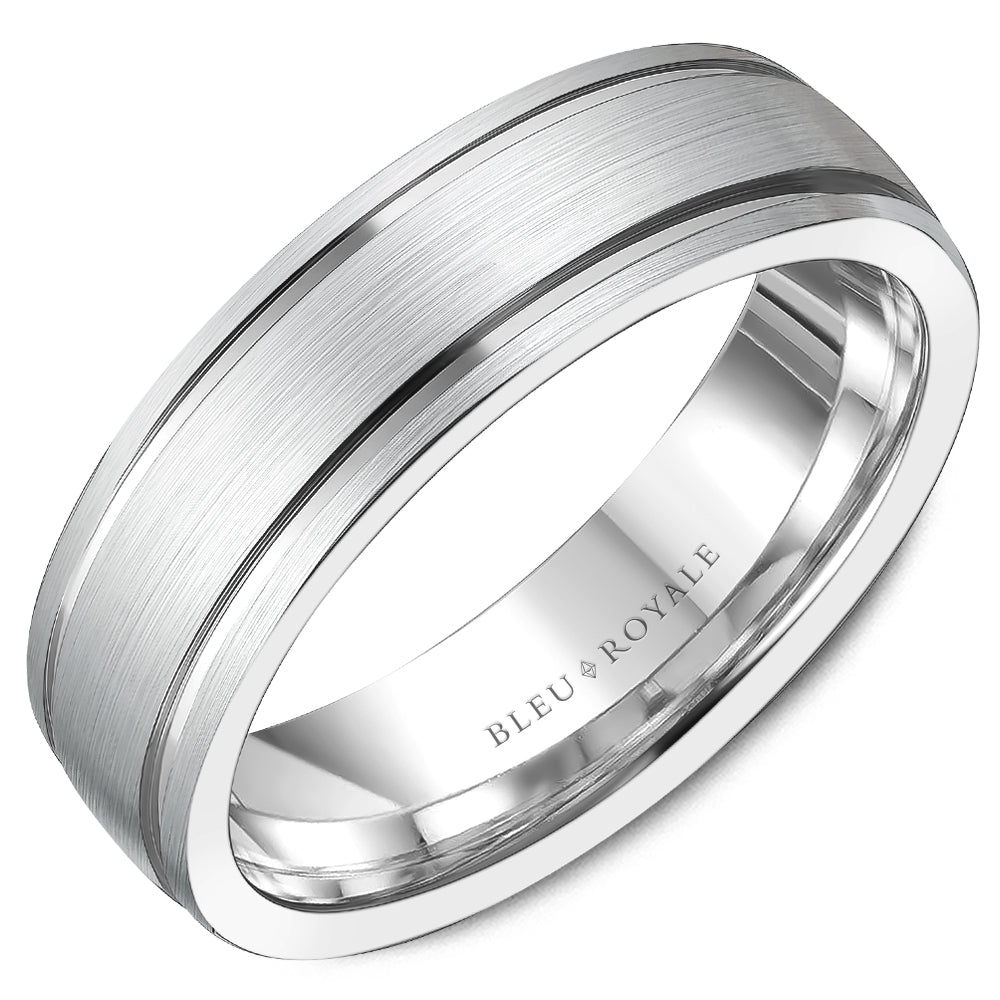 Bleu Royale Legacy Wedding Band 6.50mm White 14k Gold
