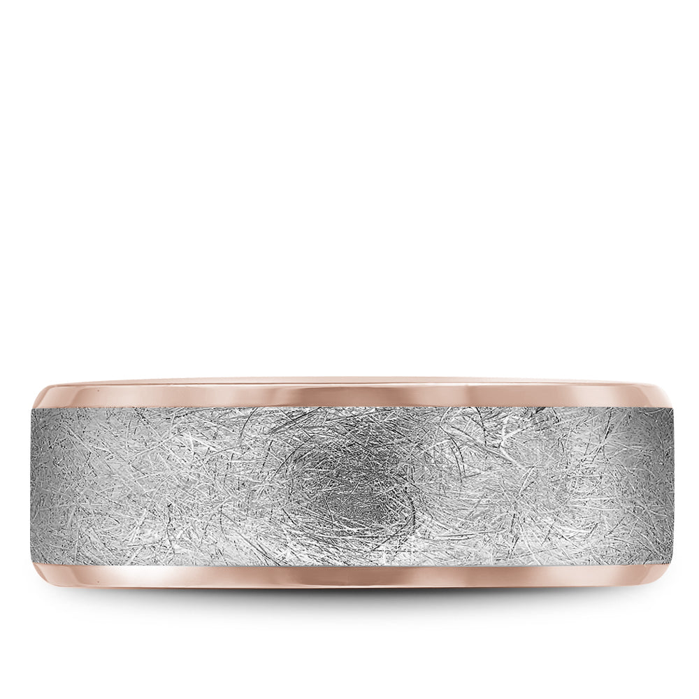 Bleu Royale Legacy Wedding Band 7.00mm White and Rose 18k Gold
