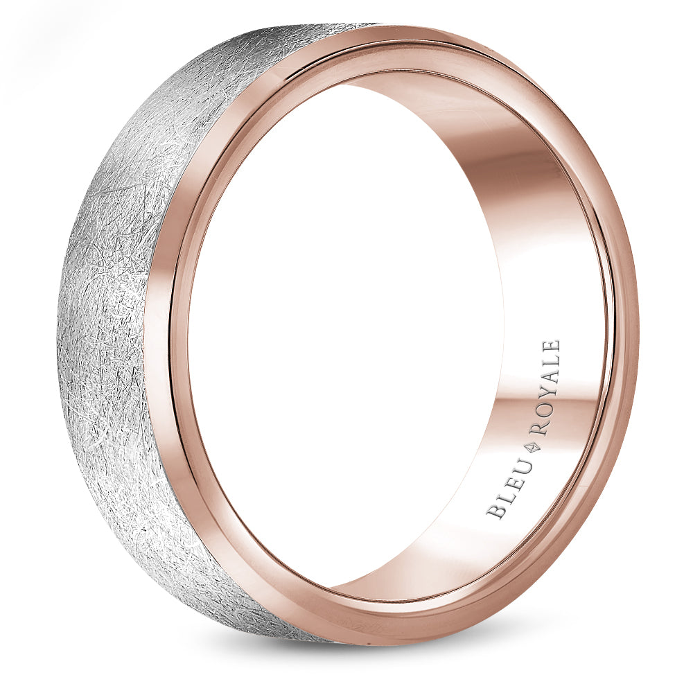 Bleu Royale Legacy Wedding Band 7.00mm White and Rose 18k Gold