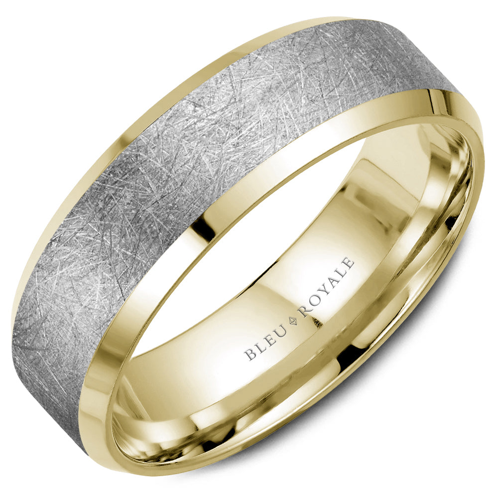 Bleu Royale Legacy Wedding Band 7.00mm Rose and White 18k Gold