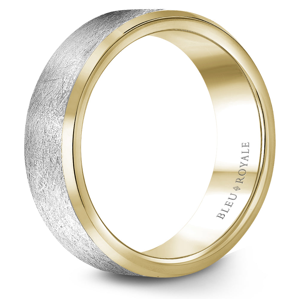 Bleu Royale Legacy Wedding Band 7.00mm White and Yellow 14k Gold