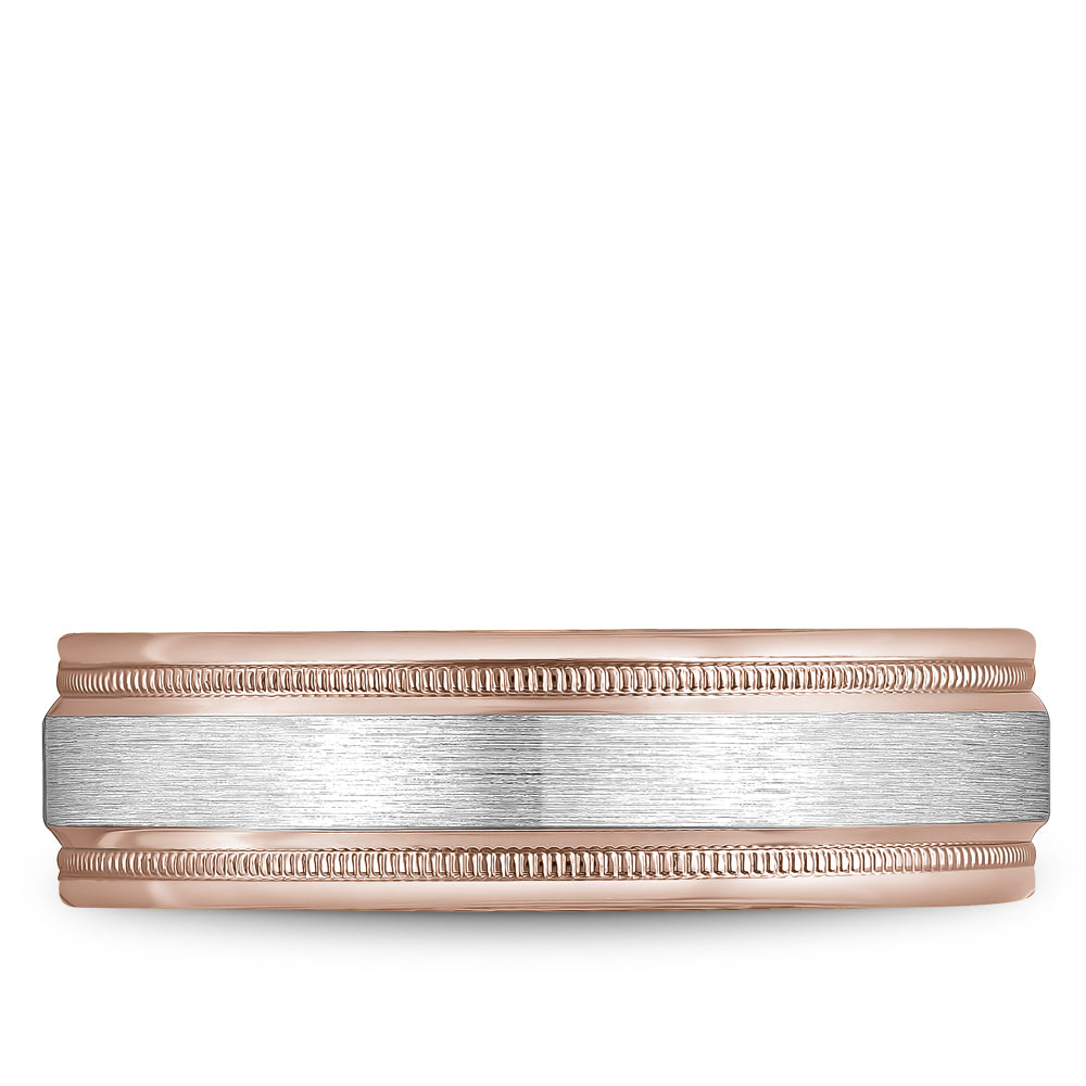 Bleu Royale Legacy Wedding Band 6.50mm White and Rose 18k Gold