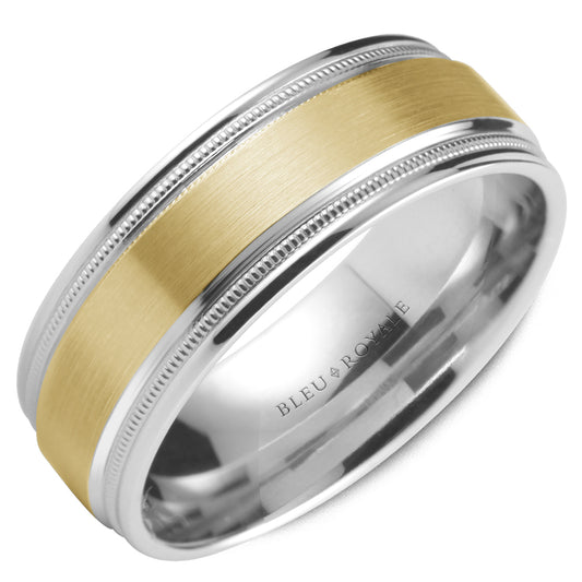 Bleu Royale Legacy Wedding Band 6.50mm Y&W 18k Gold