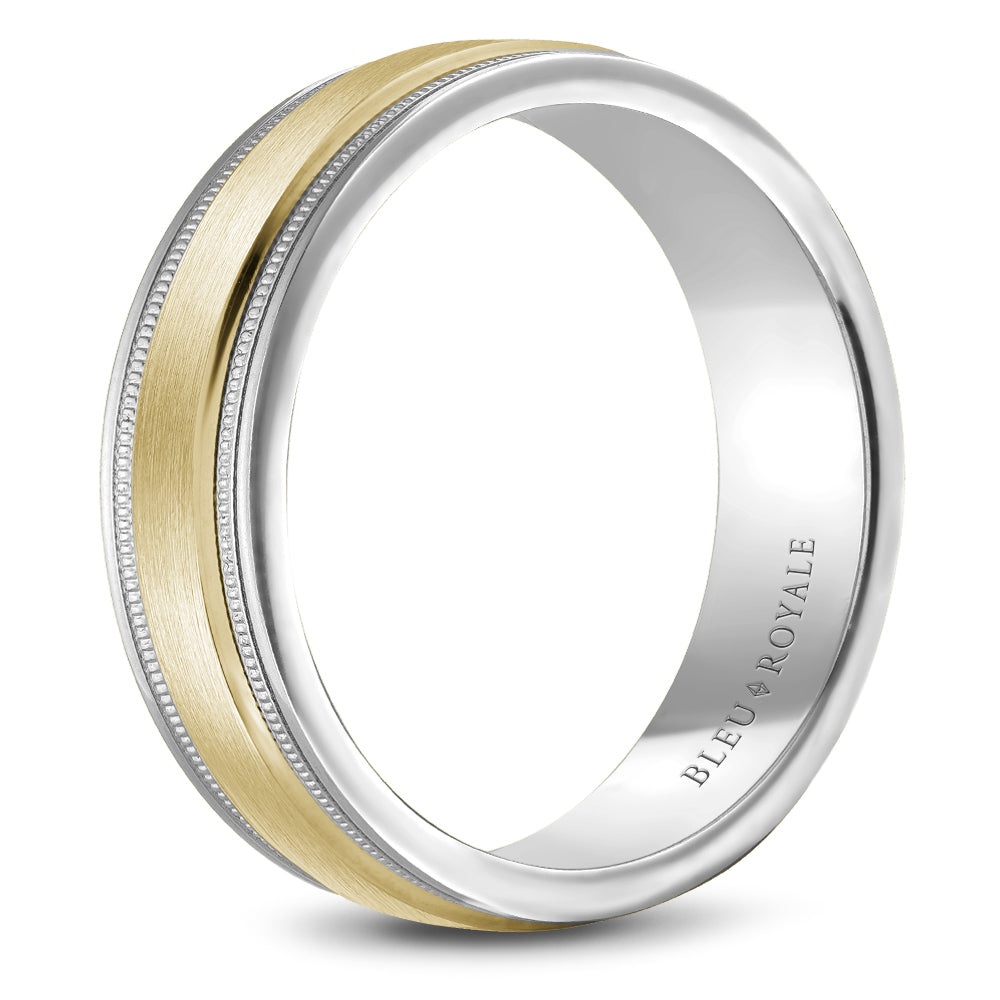 Bleu Royale Legacy Wedding Band 6.50mm Y&W 18k Gold