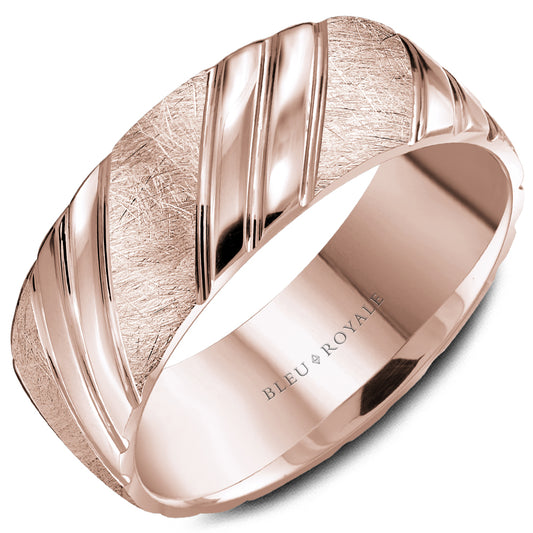 Bleu Royale Legacy Wedding Band 8.50mm Rose 18k Gold