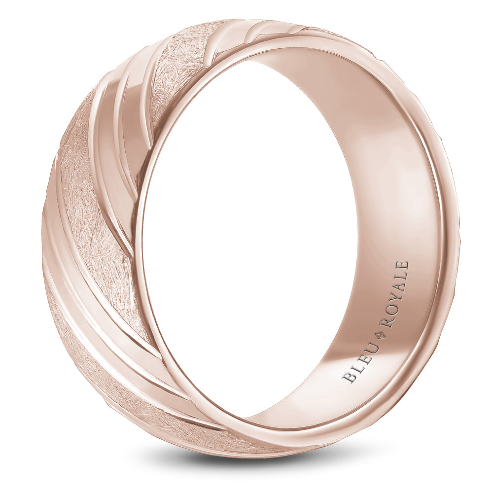 Bleu Royale Legacy Wedding Band 8.50mm Rose 14k Gold