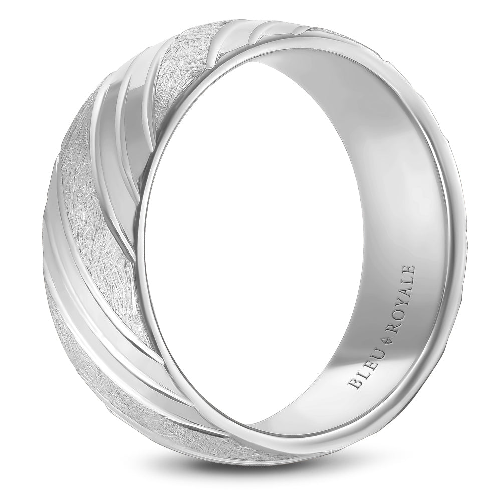 Bleu Royale Legacy Wedding Band 8.50mm White 18k Gold
