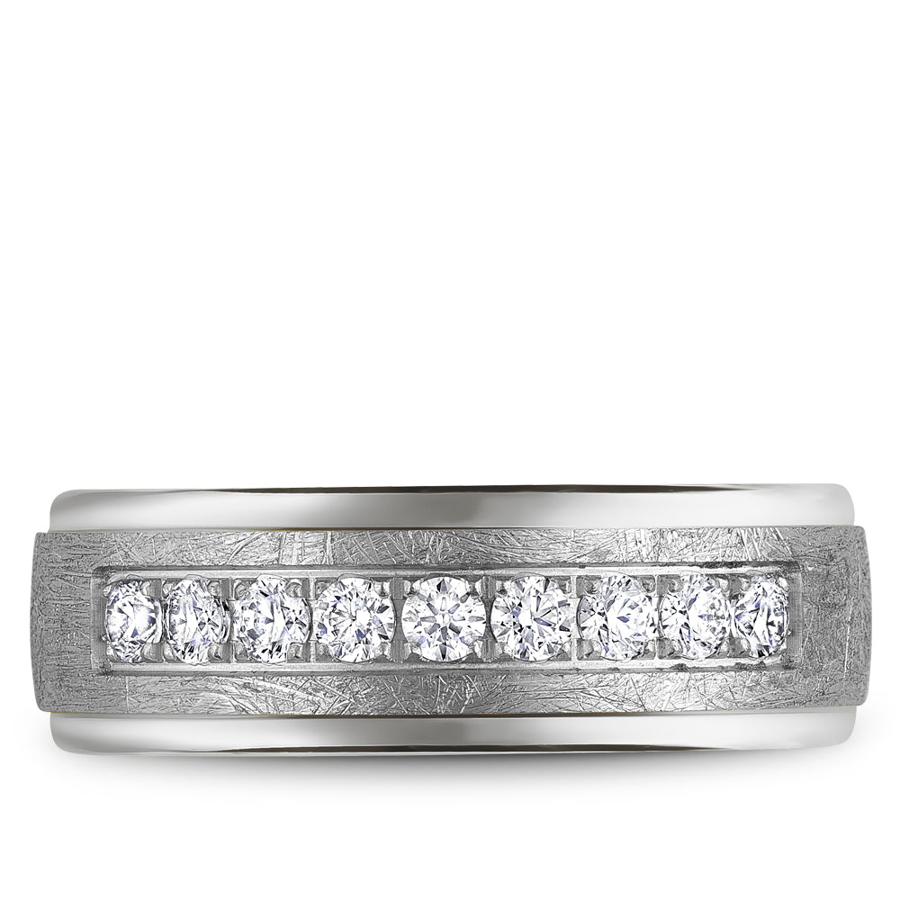 Bleu Royale Wedding Band 7.50mm Platinum With 9 RD TCW 0.45ct