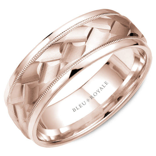 Bleu Royale Legacy Wedding Band 8.50mm Rose 18k Gold