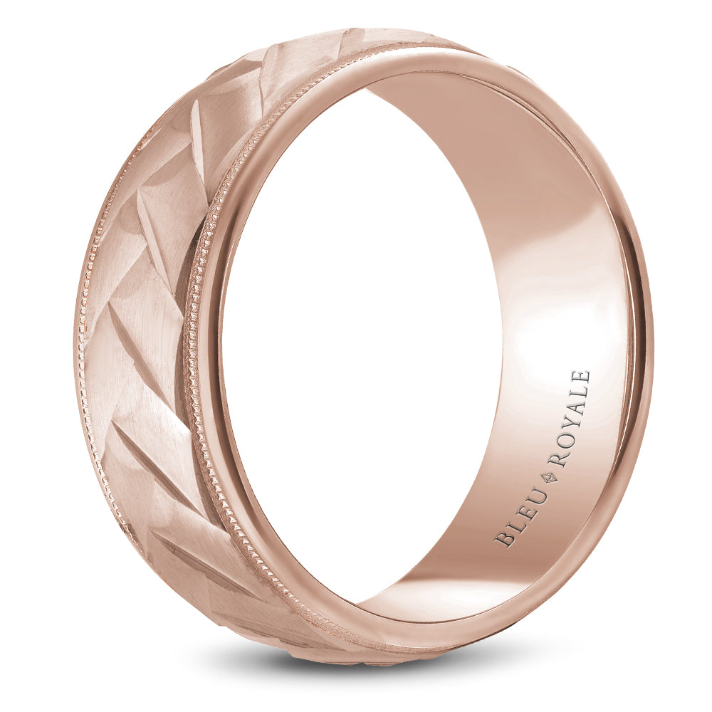 Bleu Royale Legacy Wedding Band 8.50mm Rose 14k Gold