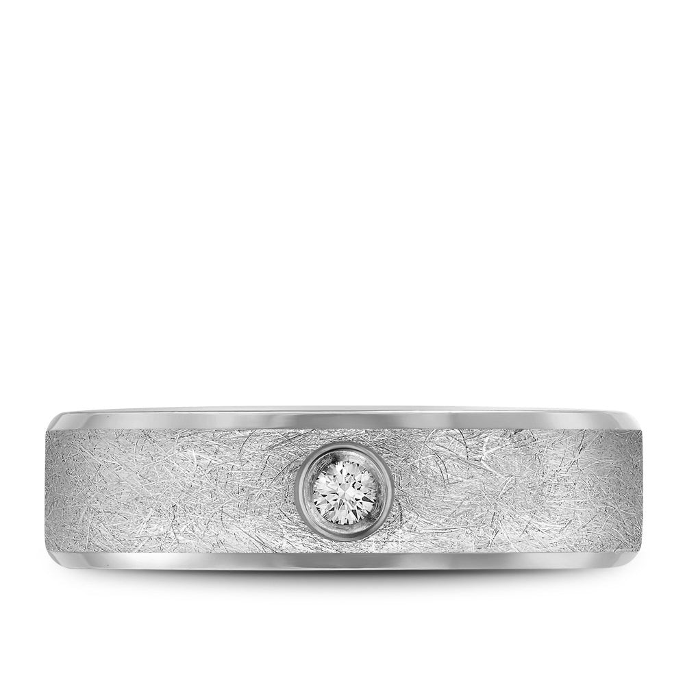 Bleu Royale Wedding Band 6.50mm Platinum With 1 RD TCW 0.1ct
