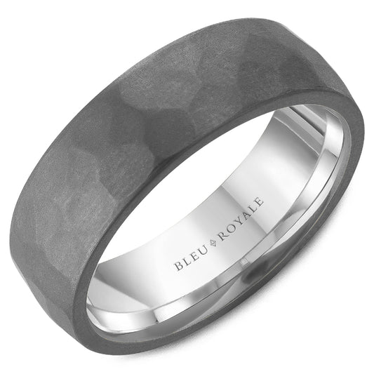 Bleu Royale Wedding Band 7.00mm 18k/Tantalum