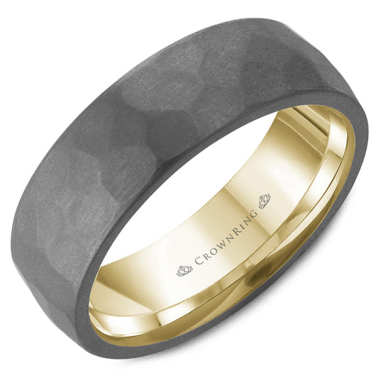 Bleu Royale Wedding Band 7.00mm 14k/Tantalum