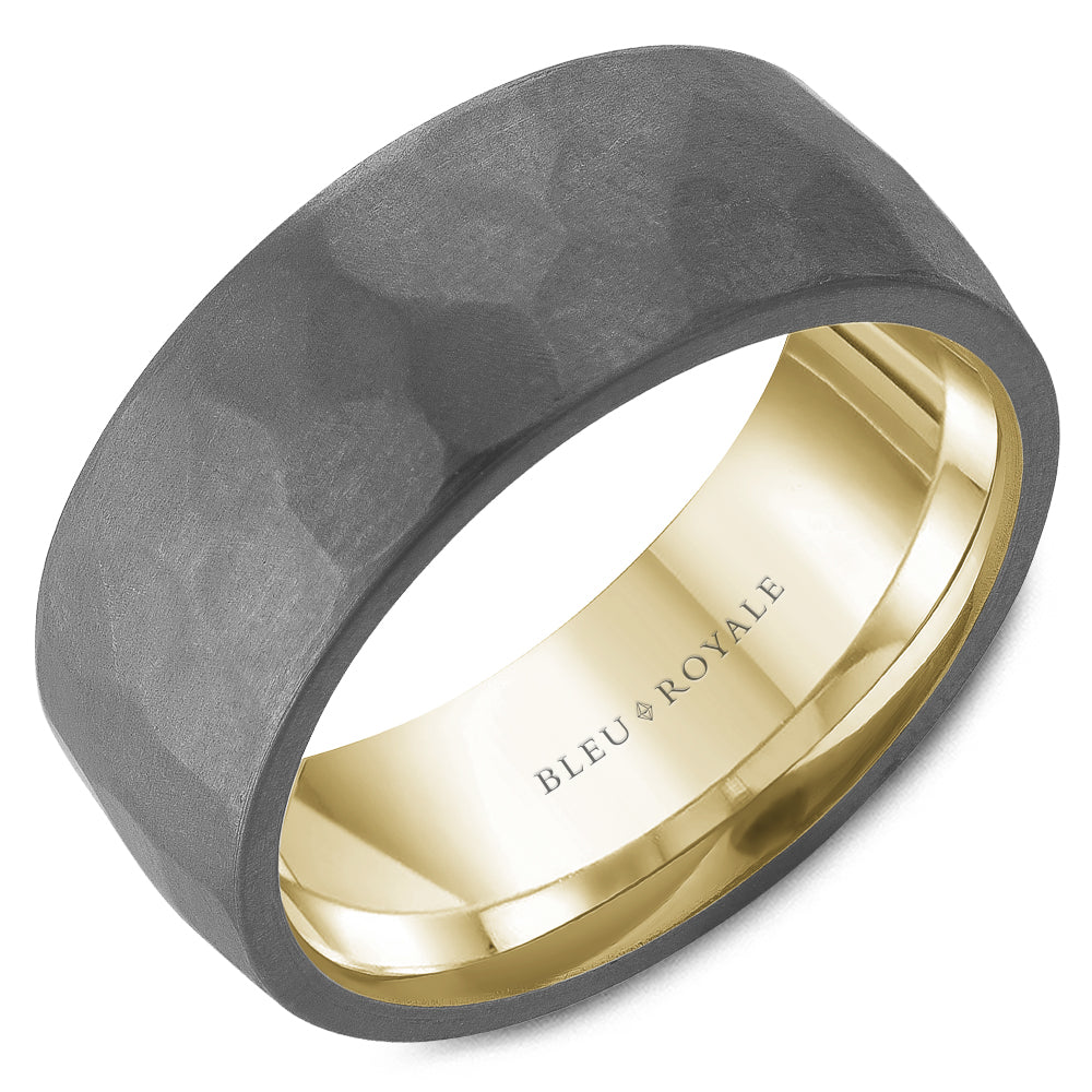 Bleu Royale Wedding Band 8.00mm 18k/Tantalum